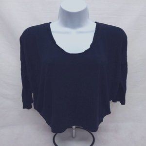 Women's XS Gap 3/4 Sleeve Solid Dark Navy Blue Scoop Neck T-Shirt